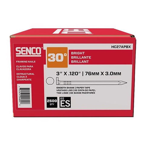 Senco 3 in. L Angled Strip Bright Framing Nails 30 deg 2500 pk