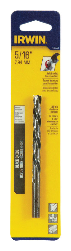 IRWIN 5/16 in. X 5-7/8 in. L High Speed Steel Left Hand Drill Bit Round Shank 1 pc