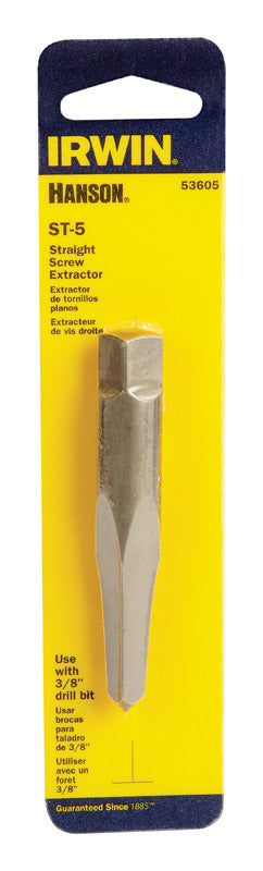 Irwin Hanson 3/8 in. X 3/8 in. D Carbon Steel Straight Screw Extractor 7 in. 1 pc (Pack of 3)
