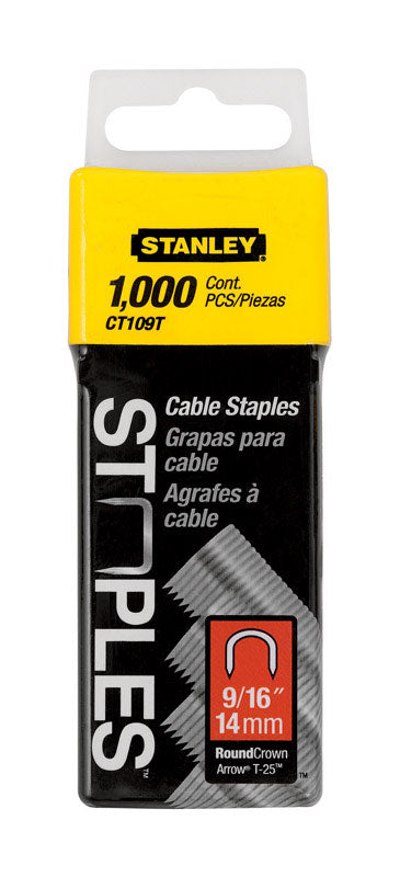 STANLEY T25 5/16 in. W X 9/16 in. L 20 Ga. Narrow Crown Cable Staples 1000 pk