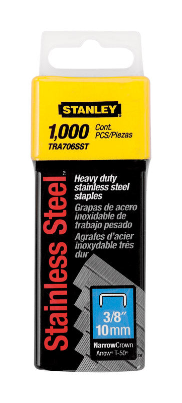 STANLEY T50 27/64 in. W X 3/8 in. L 20 Ga. Narrow Crown Heavy Duty Staples 1000 pk