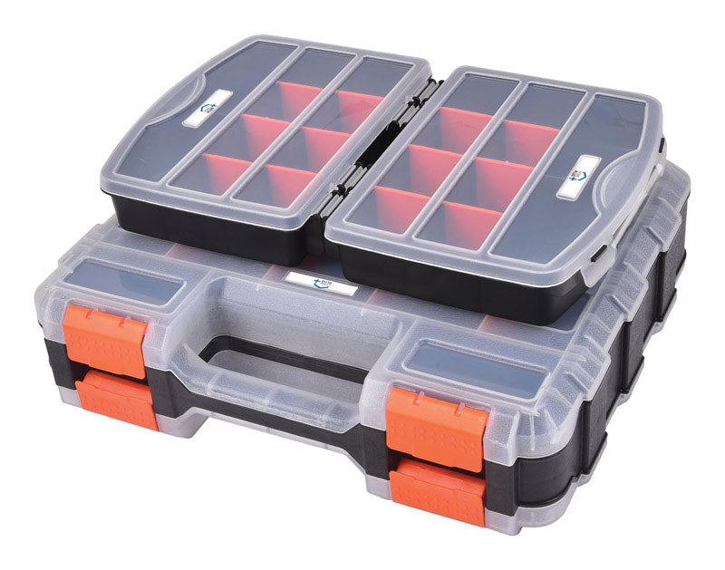 Home Plus 12 in. W X 8 in. H Storage Organizer Plastic 3 compartments Black (Pack of 6)