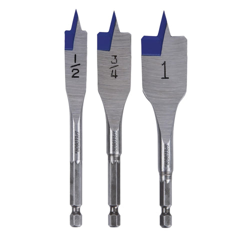 IRWIN Speedbor Steel Wood Boring Bit Set Quick-Change Hex Shank 3 pc