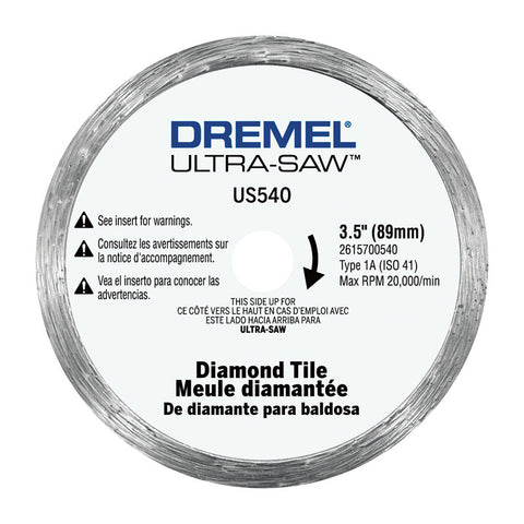 Dremel Ultra-Saw 3-1/2 in. D X 1/2 in. X 0.0787 in. thick Diamond Cutting Wheel 1 pc