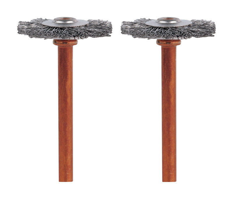 Cepillo de acero inoxidable Dremel de 3/4 pulg. x 2 pulg. de largo, paquete de 2