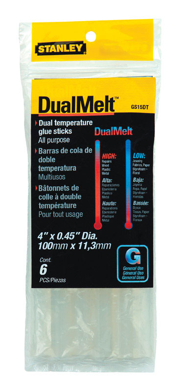 STANLEY 0.5 in. D X 4 in. L Glue Sticks Clear 6 pk