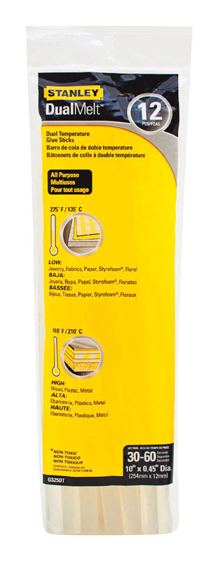 STANLEY 0.45 in. D X 10 in. L Glue Sticks Clear 12 pk