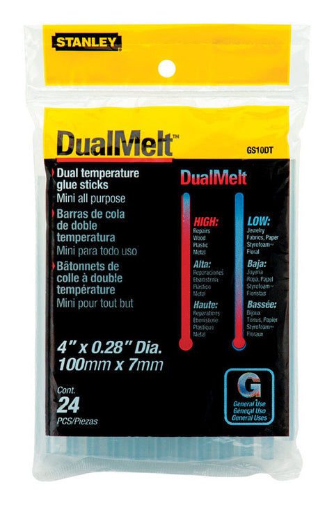 STANLEY 0.3 in. D X 4 in. L Mini Glue Sticks Clear 24 pk