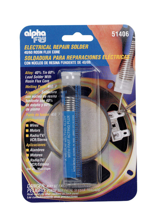 Alpha Fry 0.9 oz Repair Solder 0.062 in. D Tin/Lead 40/60 1 pc