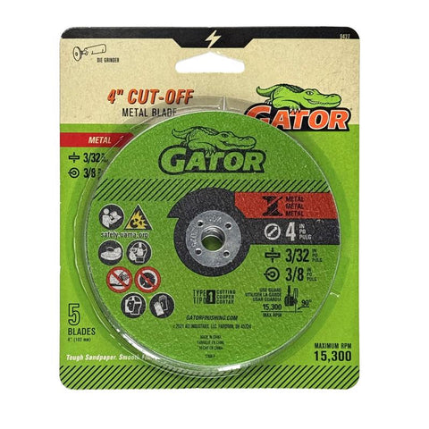 Gator 4 in. D X 3/8 in. X 3/32 in. thick Aluminum Oxide Type 1 Metal Cut-Off Blade 5 pc