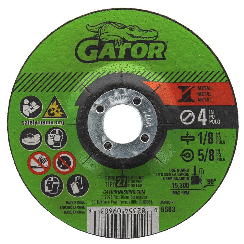 Muela abrasiva metálica Gator de 4 pulg. de diámetro x 5/8 pulg. x 1/8 pulg. de grosor, 1 pieza