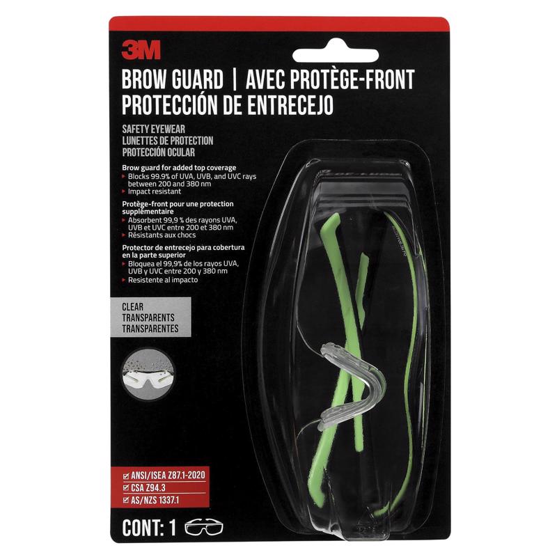 3M Anti-Fog Safety Glasses Clear Lens Black/Green Frame 1 pc