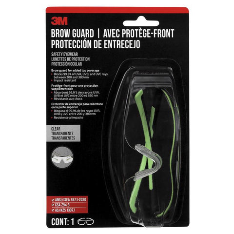 3M Anti-Fog Safety Glasses Clear Lens Black/Green Frame 1 pc