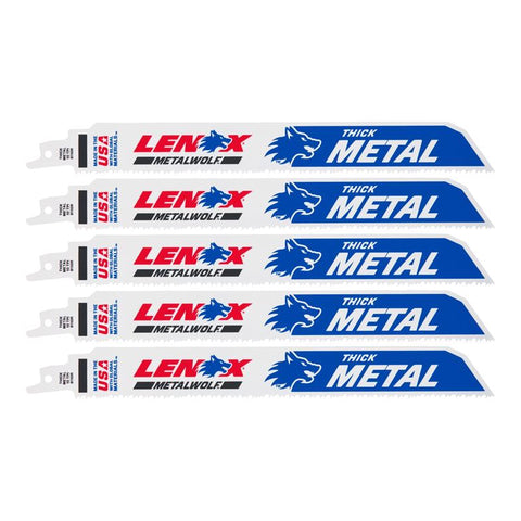 LENOX METALWOLF 9 in. Bi-Metal WAVE EDGE Reciprocating Saw Blade 10 TPI 5 pk