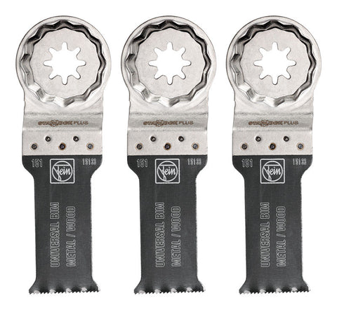 Fein StarlockPlus 1-1/8 in. X 1-1/8 in. L Bi-Metal E-Cut Universal Saw Blade 3 pk