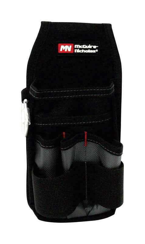 Bolsa para herramientas de poliéster McGuire-Nicholas de 8 pulg. de ancho, 8 bolsillos, negra, 1 pieza
