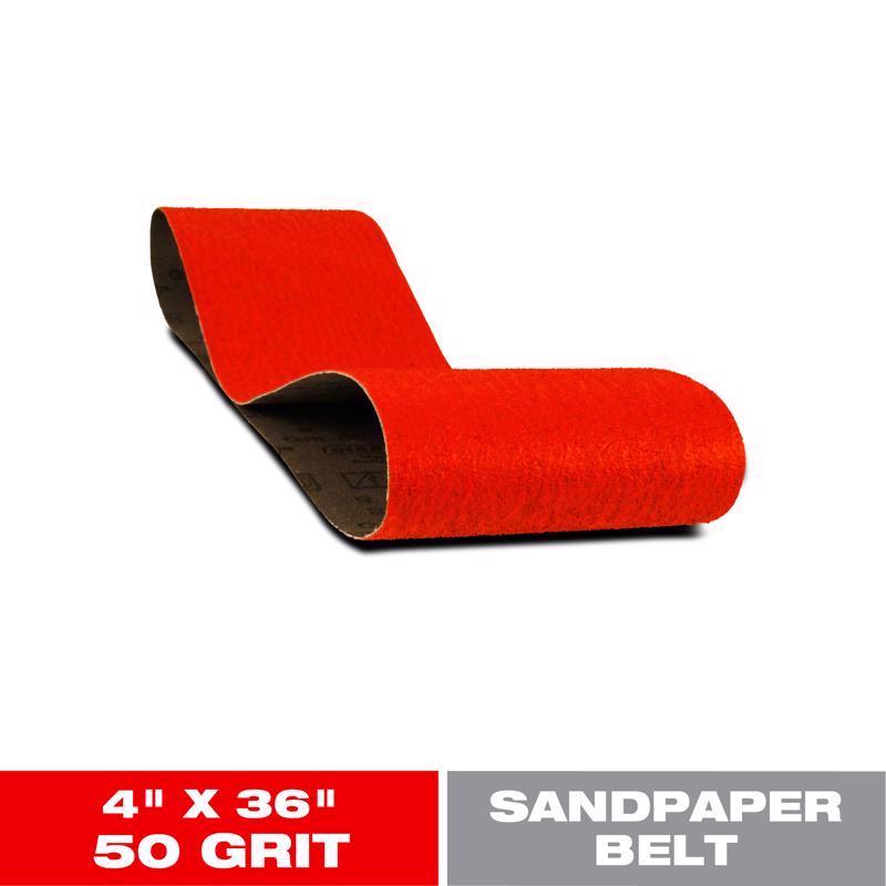 Banda de lijado Diablo de mezcla de circonio premium, 36 pulg. de largo x 4 pulg. de ancho, grano grueso 50, 1 pieza