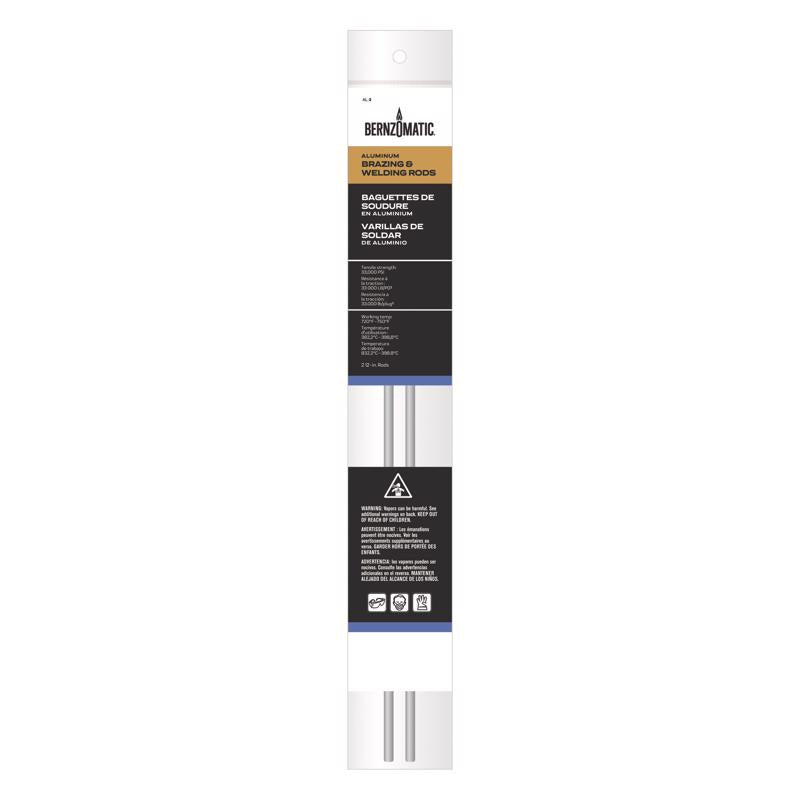 Bernzomatic 1/5 in. D X 12 in. L Aluminum Welding Rods 2 pk (Pack of 6)