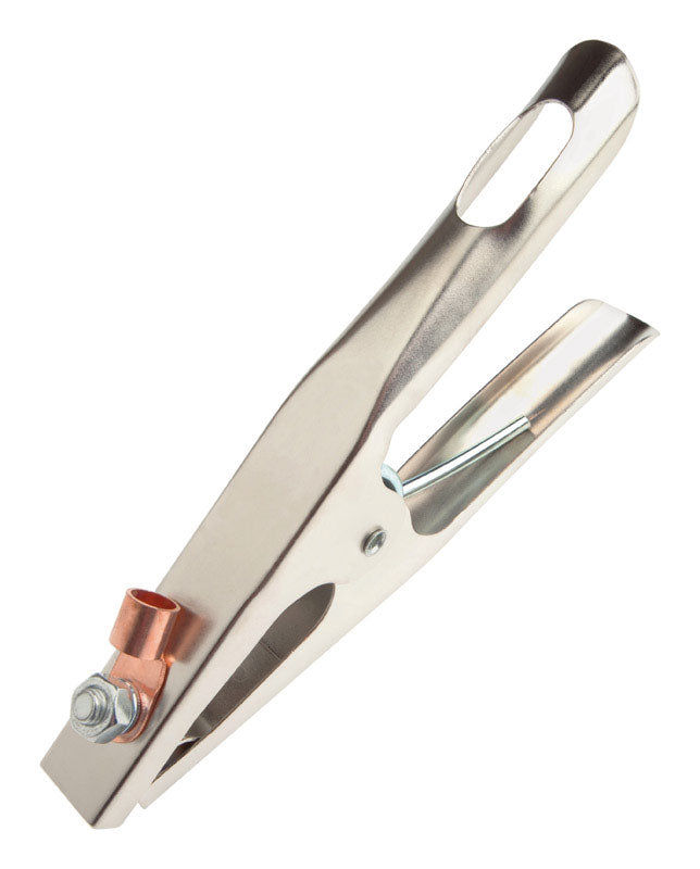Pinza de puesta a tierra para soldadura de acero Forney, 9-1/2 pulg. de largo x 2-1/4 pulg. de ancho, 1 pza.