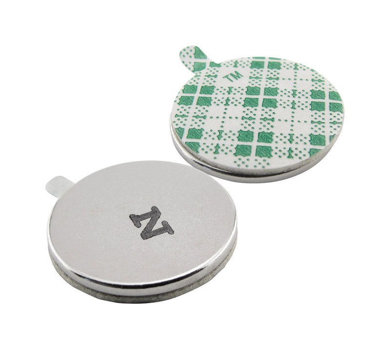 Magnet Source Imanes de disco plateados de 0.75 pulg. de largo x 0.75 pulg. de ancho con adhesivo, fuerza de atracción de 3.91 lb, 5 piezas