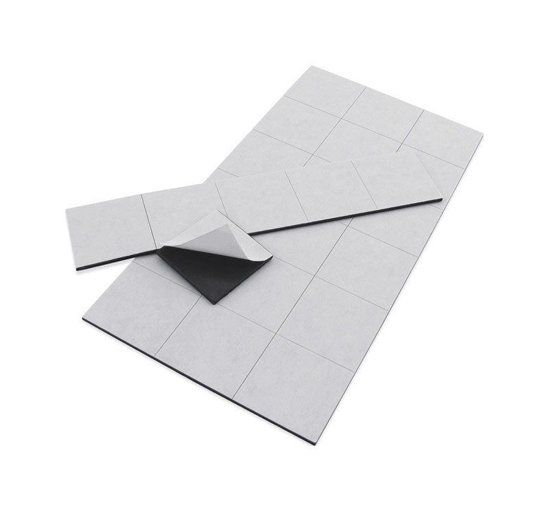 Magnet Source 1 in. L X 1 in. W Black Magnetic Square w/Adhesive 24 pc