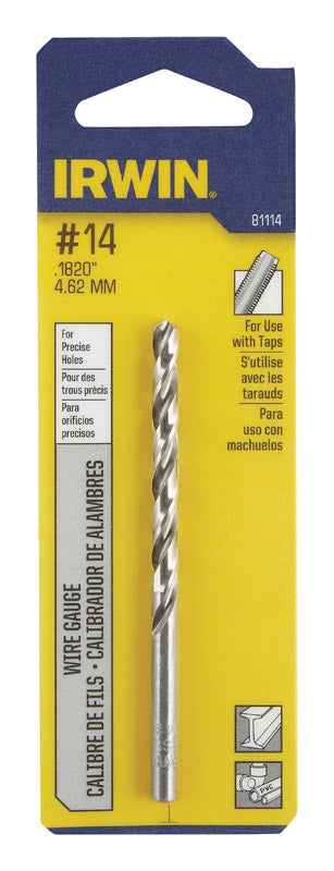 IRWIN #14 X 3-3/8 in. L High Speed Steel Wire Gauge Bit Straight Shank 1 pc