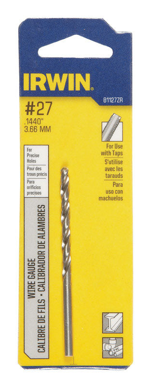 IRWIN #27 X 3 in. L High Speed Steel Wire Gauge Bit Straight Shank 1 pc