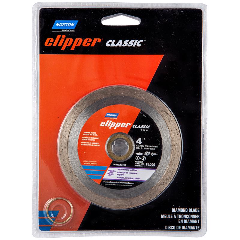 Norton Clipper Disco continuo clásico de diamante de 4 pulg. de diámetro x 5/8 y 7/8 pulg. 1 pza.