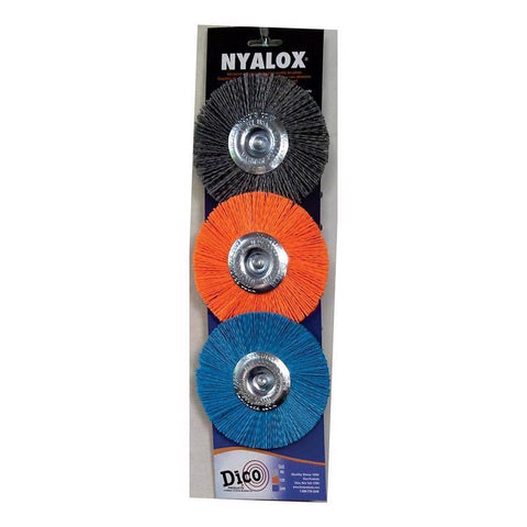 Dico Nyalox 4 in. D X 1/4 in. Aluminum Oxide Wheel Brush Assortment Mandrel Mounted Wheel Brush Asso (Pack of 5)