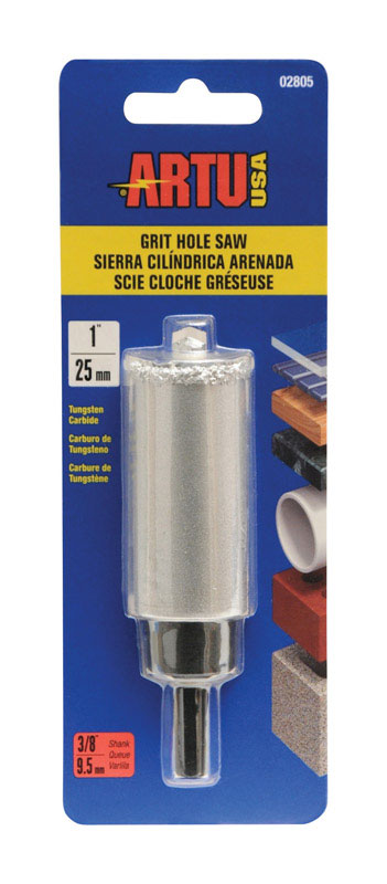 ARTU 1 in. Carbide Grit 4-1/2 in. L X 3/8 in. D Hole Saw Arbor Included