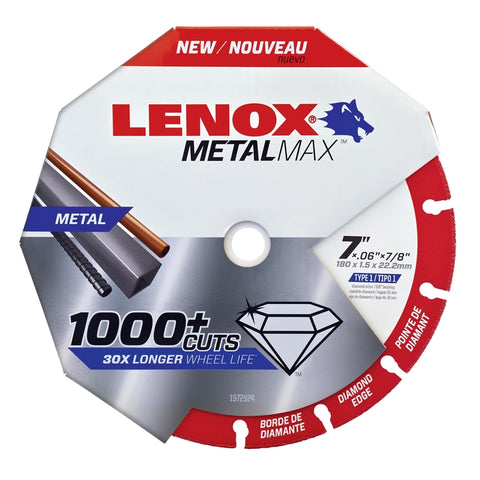 LENOX MetalMax 7 in. D X 7/8 in. X .060 in. thick Diamond/Metal Cut-Off Wheel 1 pc