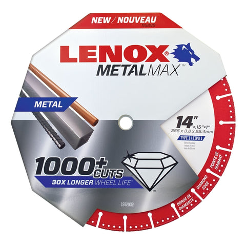LENOX MetalMax 14 in. D X 1 in. X .13 in. thick Diamond/Metal Metal Cut-Off Blade 1 pc