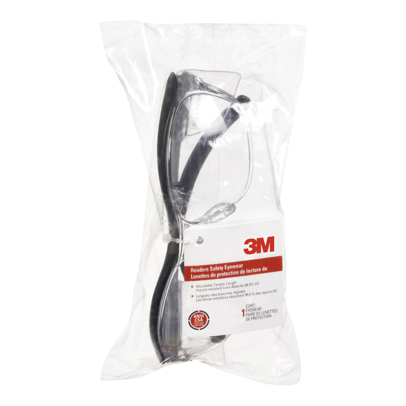 Gafas de lectura de seguridad 3M, lentes transparentes antirreflejantes, montura negra, 1 ud.