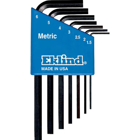Eklind Assorted Metric Short Arm Hex L-Key Set 7 pc (Pack of 6)