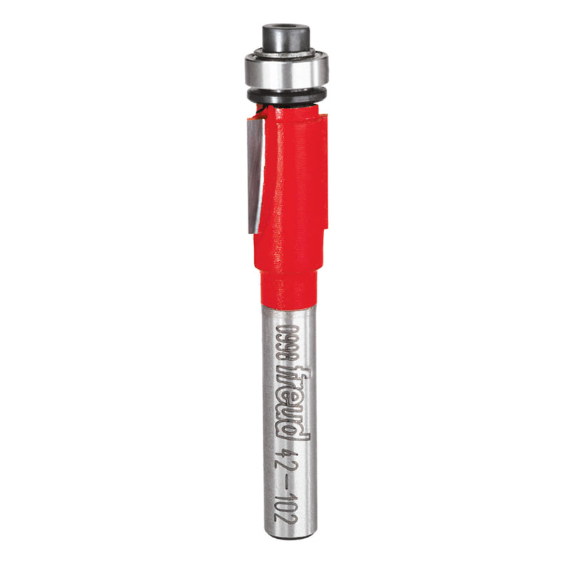 Fresa de desbaste al ras Freud de carburo con rodamiento, 3/8 pulg. de diámetro x 3/8 pulg. x 2-5/16 pulg. de largo