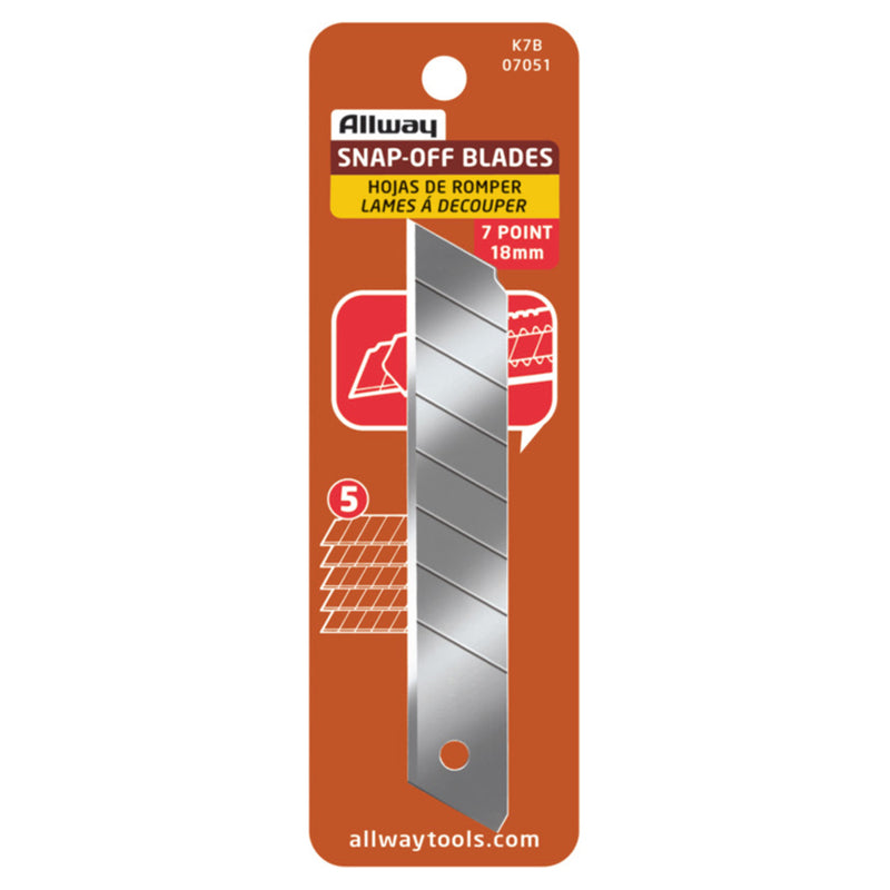 Allway Carbon Steel 7 Point Segmented Replacement Snap Blades 5 pk (Pack of 10)