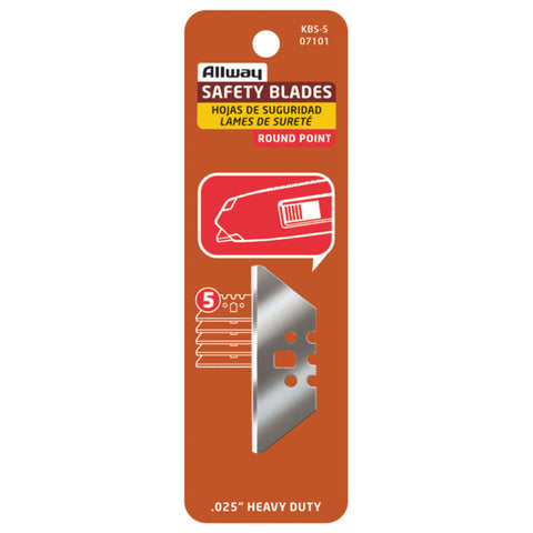 Allway Steel 3 Notch Round Point Razor Blade 2-5/32 in. L 5 pk (Pack of 10)