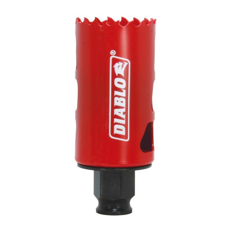 Sierra de corona para madera Diablo Snap-Lock Plus bimetal de 1-1/2 pulg., con broca de 2-3/8 pulg. incluida