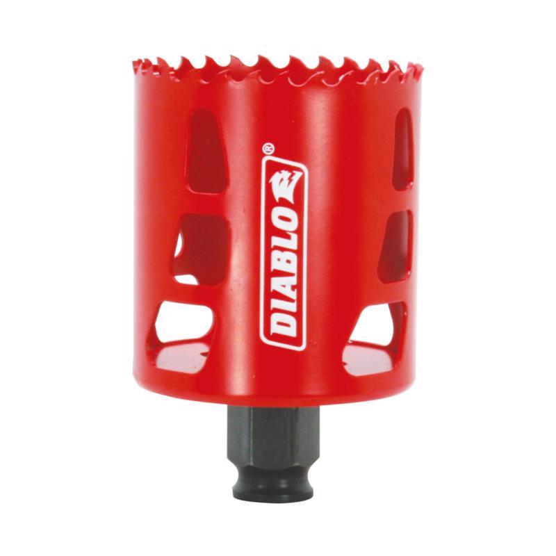 Sierra de corona para madera bimetálica Diablo Snap-Lock Plus de 2-3/8 pulg., incluye mandril