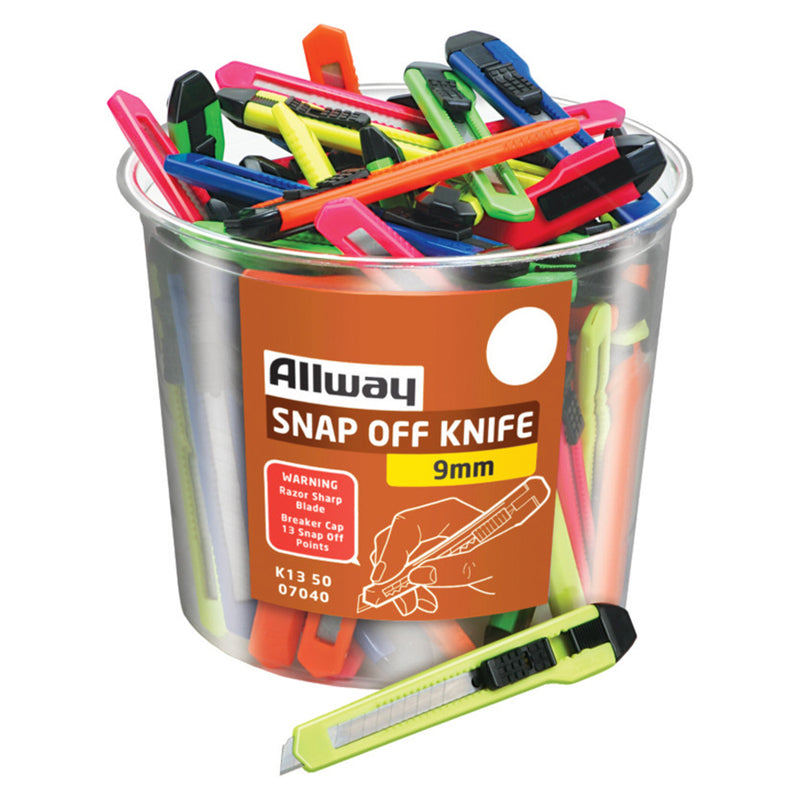 Allway 5 in. Snap-Off Utility Knife Assorted 50 pk (Pack of 50)