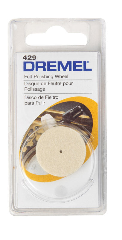 Rueda de pulido de tela de fieltro Dremel de 1 pulg. x 1 pulg. L, paquete de 1