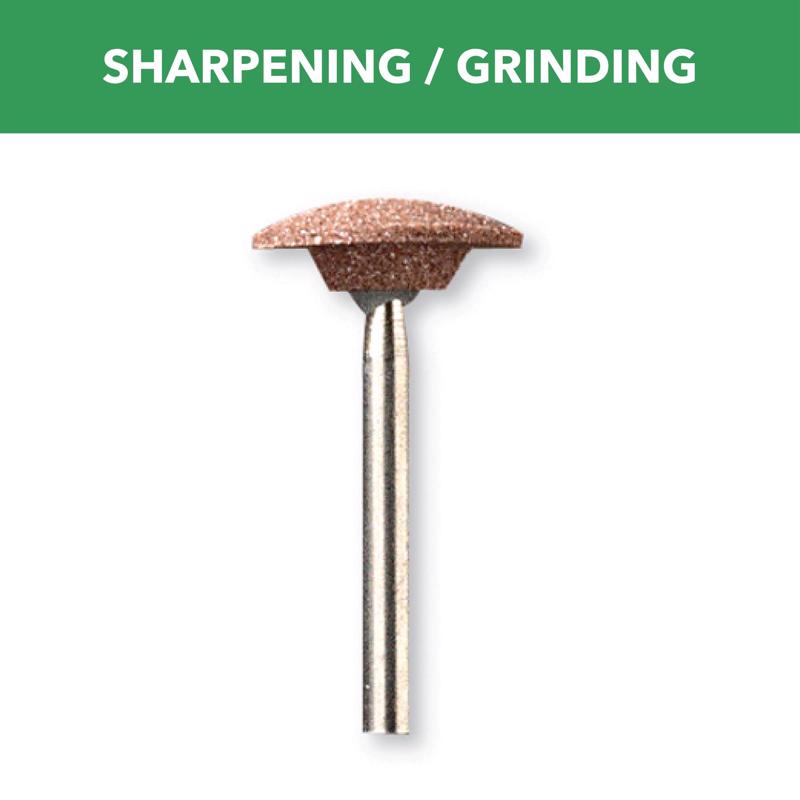Piedra abrasiva de óxido de aluminio Dremel, abovedada, 5/8 pulg. de diámetro × 5/8 pulg. de largo, 35 000 rpm, 1 ud.