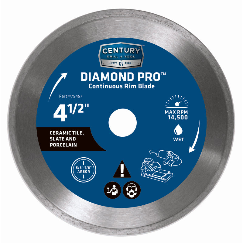 Century Drill & Tool Diamond Pro 4-1/2 in. D X 7/8 in. Continuous Rim Circular Saw Blade 1 pk
