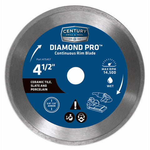 Century Drill & Tool Diamond Pro 4-1/2 in. D X 7/8 in. Continuous Rim Circular Saw Blade 1 pk