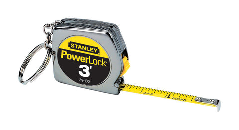 Stanley PowerLock 3 ft. L X 0.25 in. W Compact Keychain Tape Measure 1 pk (Pack of 6)