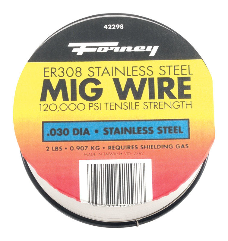 Alambre de soldadura MIG Forney de acero inoxidable de 0.03 pulg., 120000 psi, 2 lb