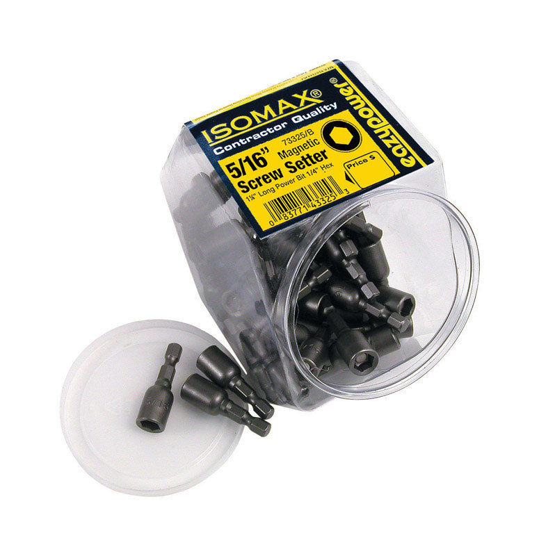 Eazypower Isomax 5/16 in. X 1-5/8 in. L Nut Setter Power Bit Steel 50 pc (Pack of 50)