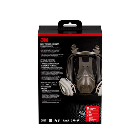 3M P95 Paint Project Full Face Respirator Black M 1 pk