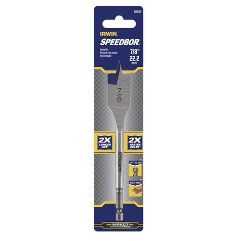 IRWIN Speedbor 7/8 in. X 6 in. L Carbon Steel Wood Boring Bit Hex Shank 1 pc