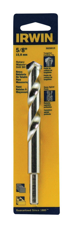 IRWIN 5/8 in. X 6 in. L Tungsten Carbide Tipped Rotary Drill Bit Straight Shank 1 pc